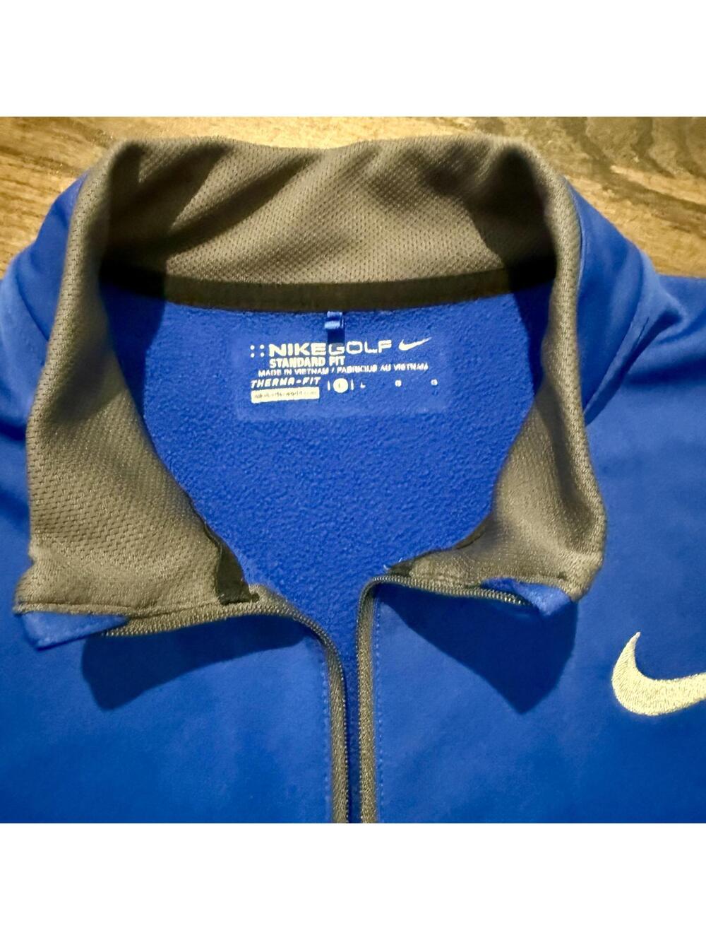 Nike Golf Men's Long Sleeve Blue & Grey Therma Fit Quarter Zip Large - Picture 3 of 7